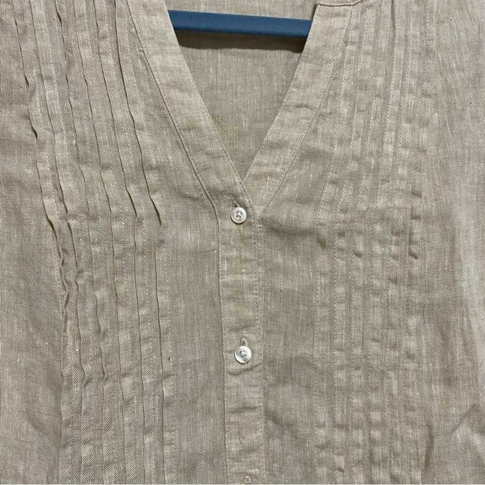 J. McLaughlin Tan Linen Shirt Dress - image 5