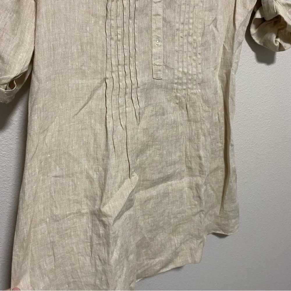 J. McLaughlin Tan Linen Shirt Dress - image 7