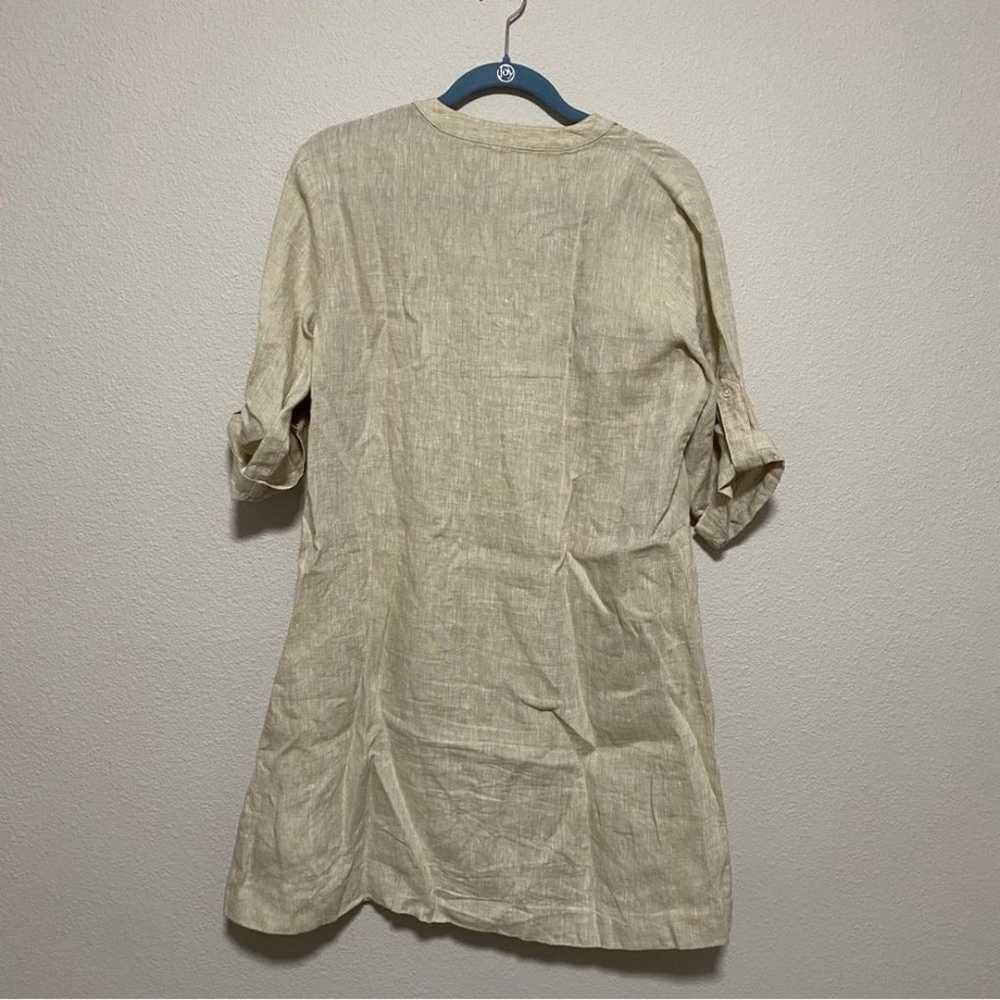 J. McLaughlin Tan Linen Shirt Dress - image 8