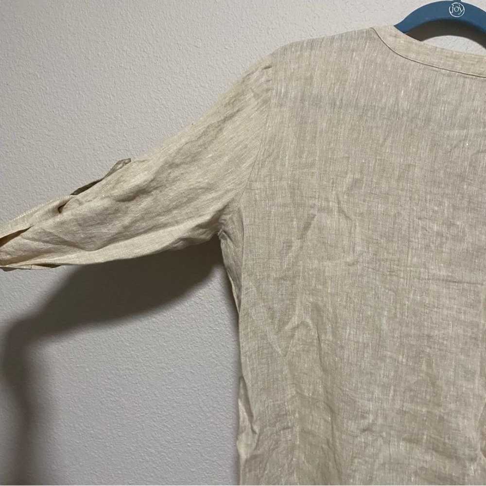 J. McLaughlin Tan Linen Shirt Dress - image 9