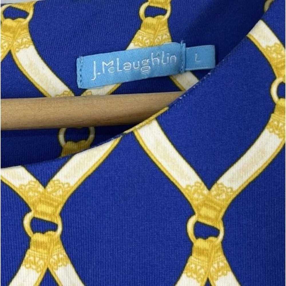 J McLaughlin Dress Size Large Blue Equestrian Bri… - image 3