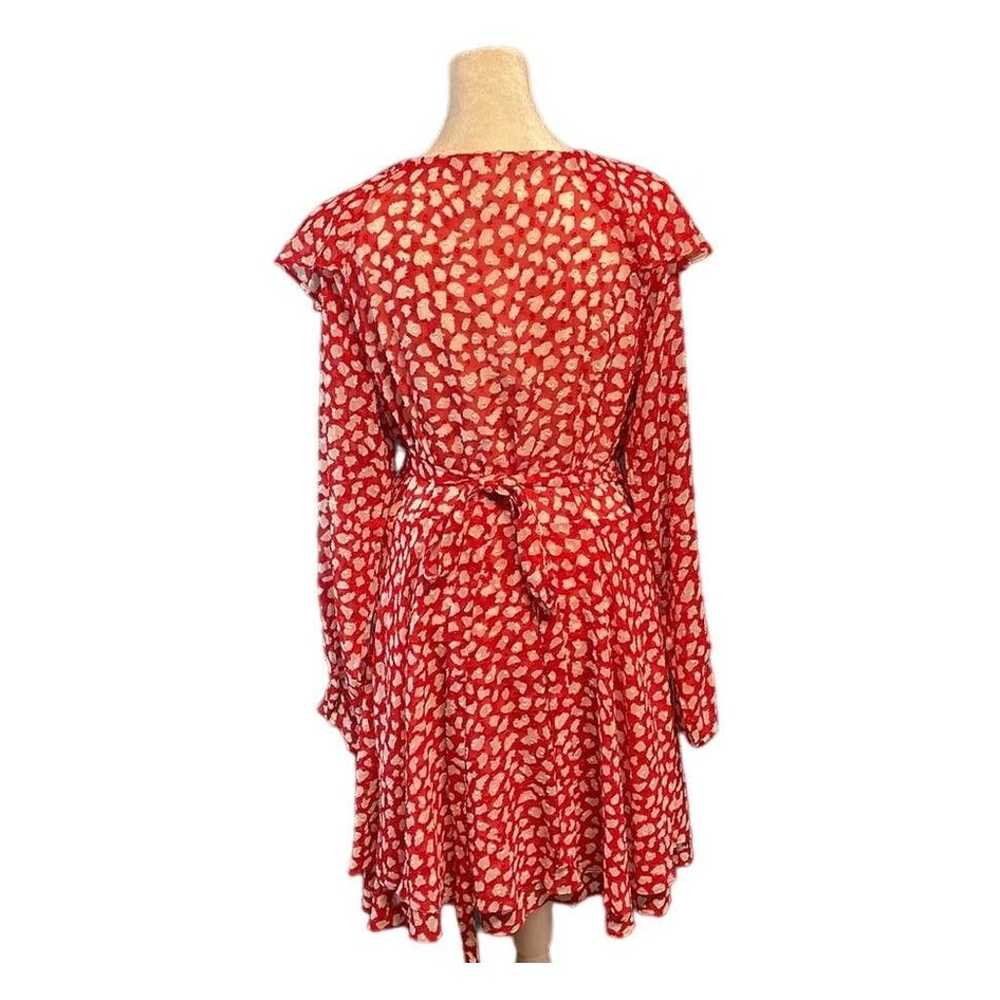 Free People Red & White Frenchie Leopard Print Lo… - image 3