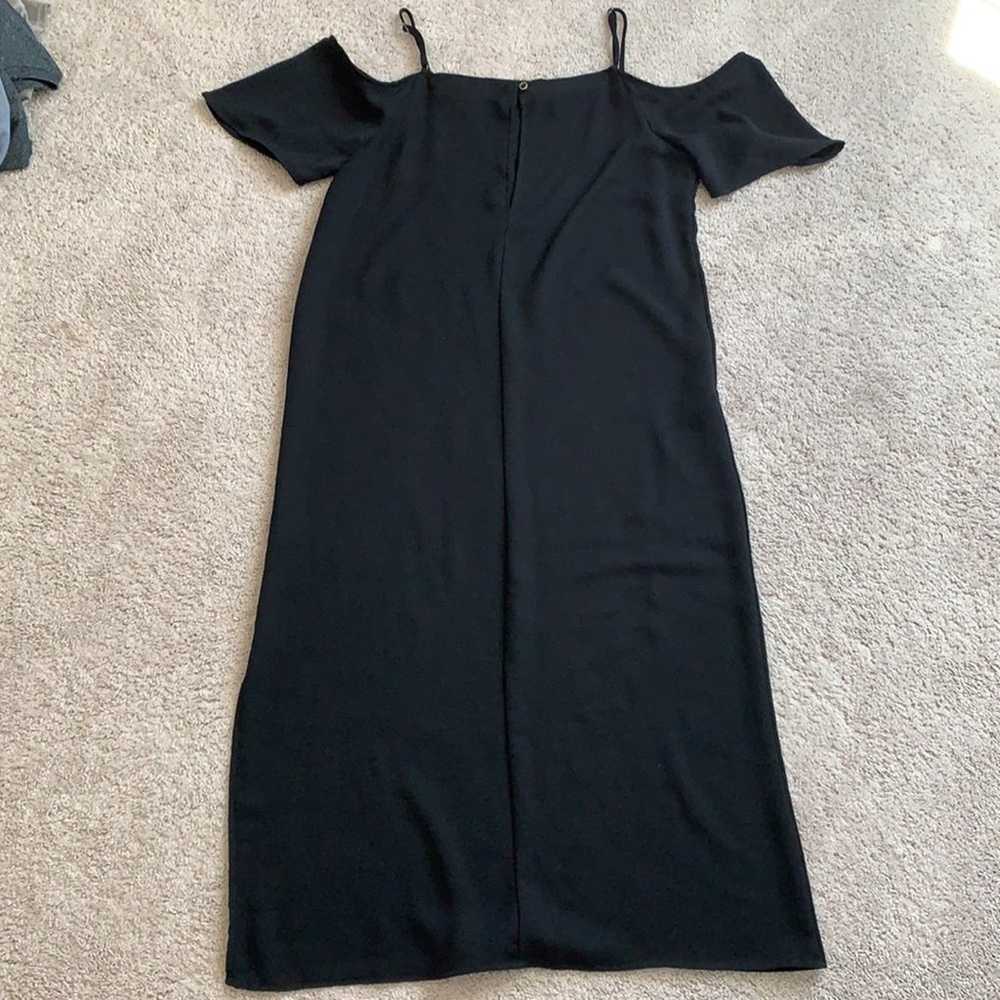Everly Cold Shoulder Black Midi Slip Dress Sz S - image 9