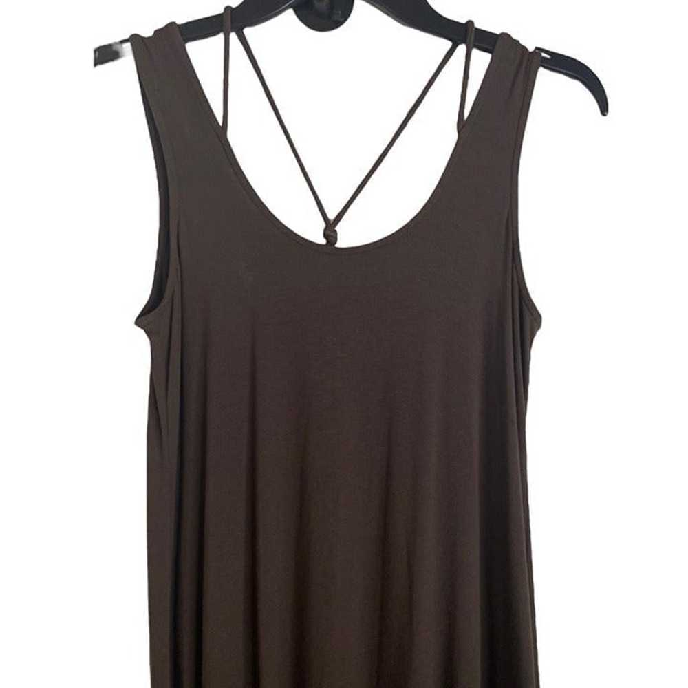 Eileen Fisher Petite size 2/4 brown maxi dress ta… - image 10