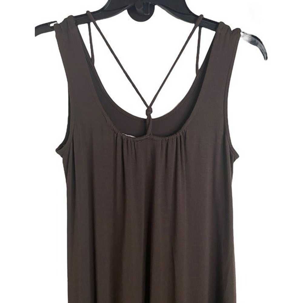 Eileen Fisher Petite size 2/4 brown maxi dress ta… - image 2