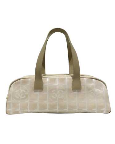 Chanel Stylish Beige Canvas Boston Bag and Handba… - image 1