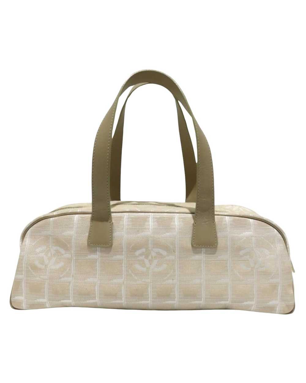 Chanel Stylish Beige Canvas Boston Bag and Handba… - image 2