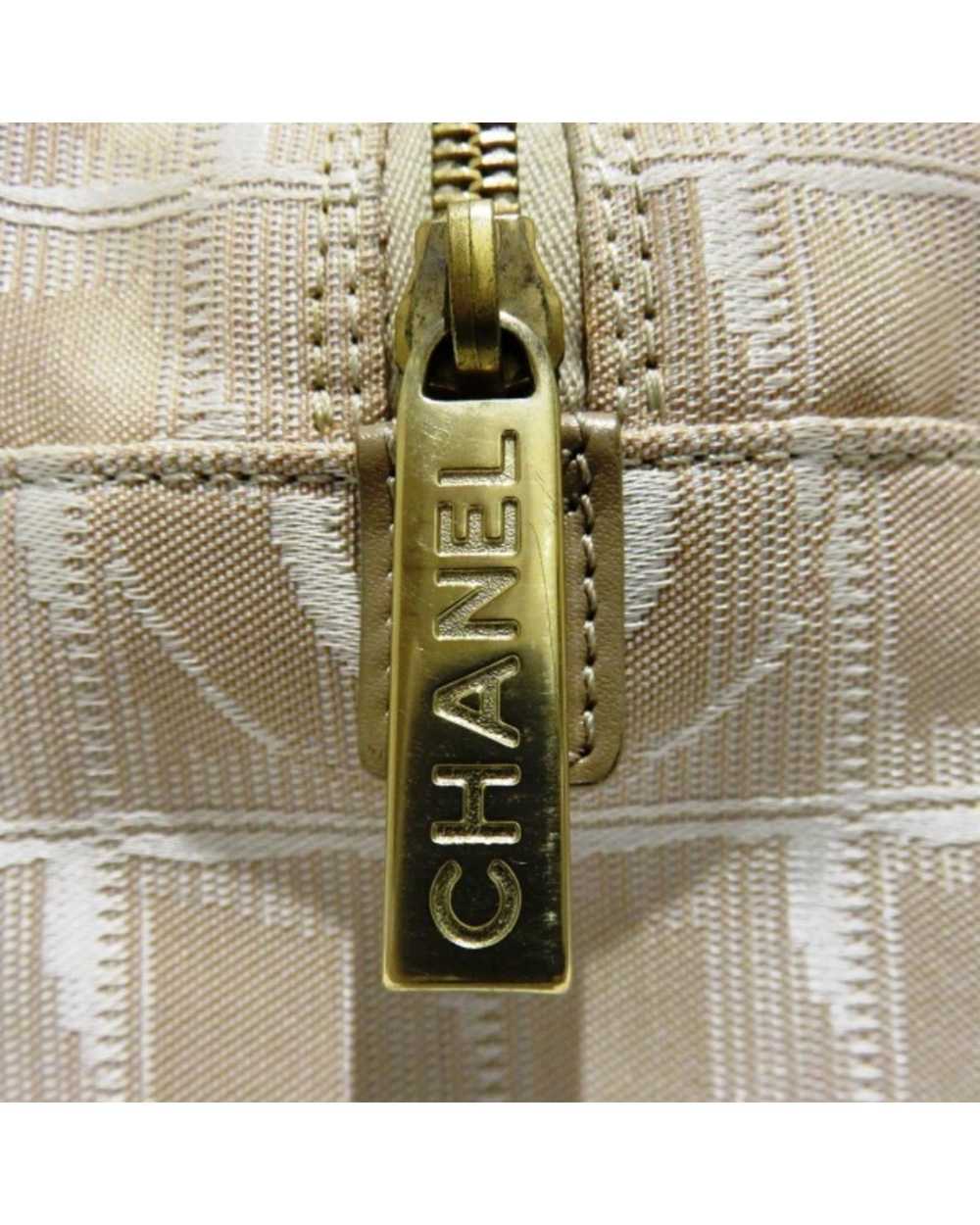 Chanel Stylish Beige Canvas Boston Bag and Handba… - image 4