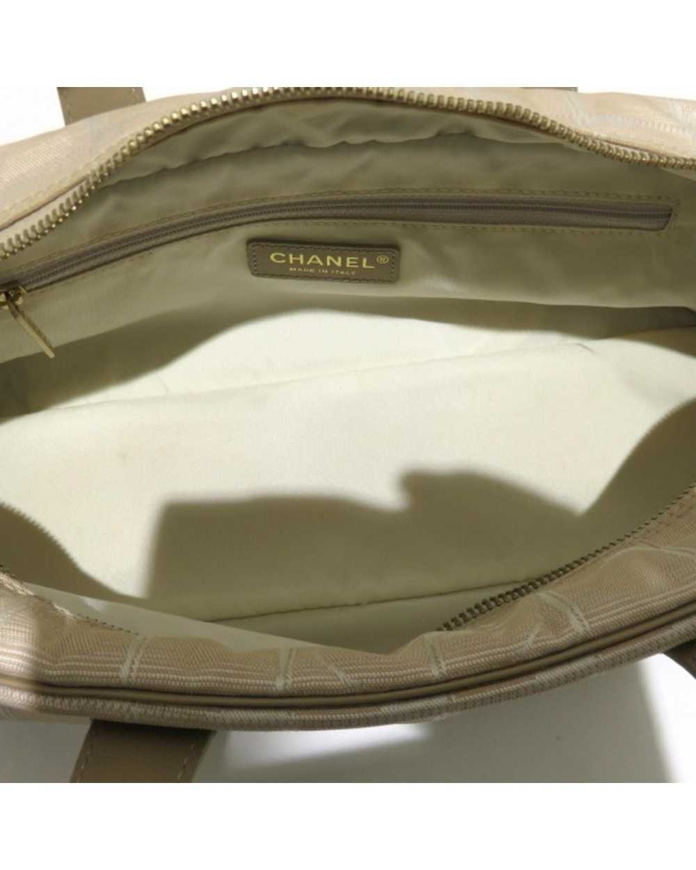 Chanel Stylish Beige Canvas Boston Bag and Handba… - image 6