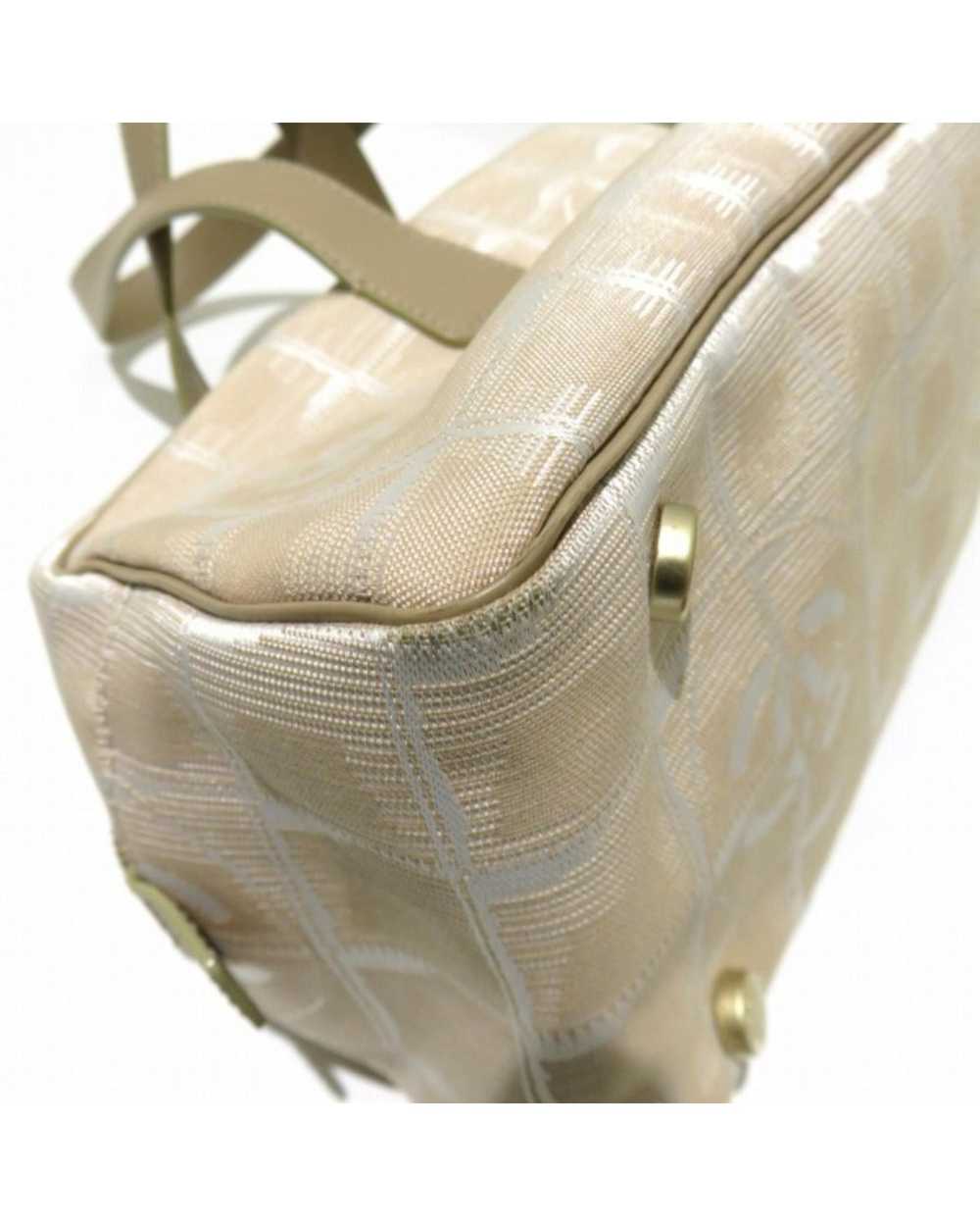 Chanel Stylish Beige Canvas Boston Bag and Handba… - image 8