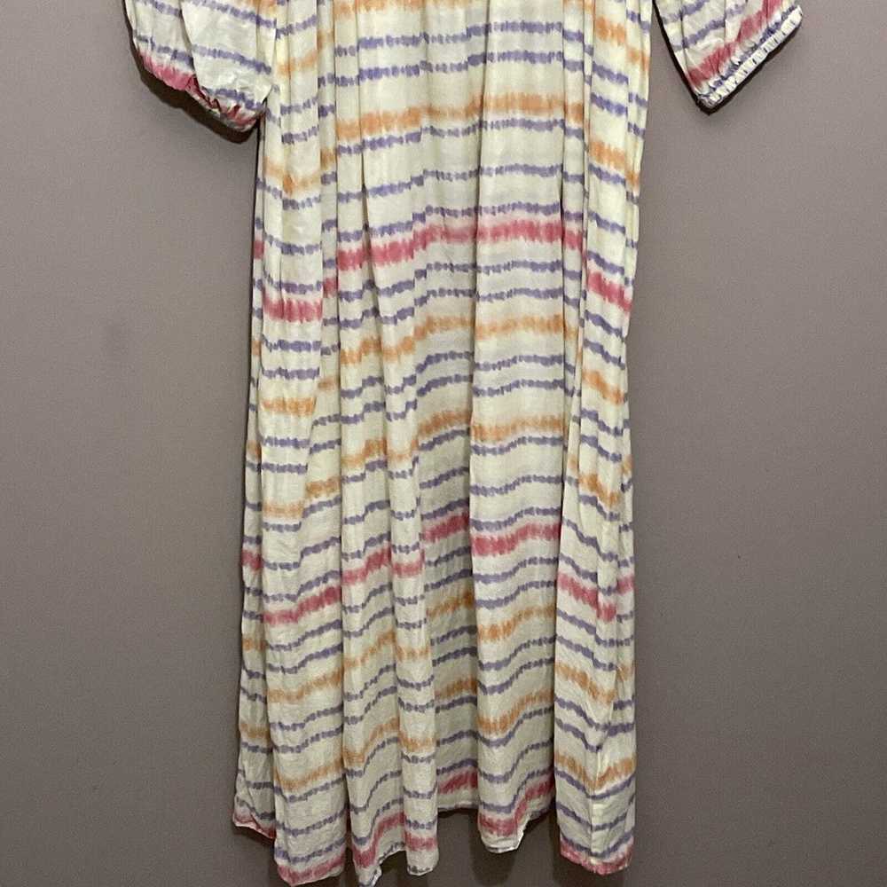 Zara Yellow Stripe Tie Dye Elastic Cuff Sleeve Ov… - image 5