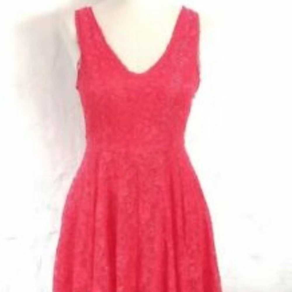 NEW Express Lace Peplum Fit Flare Dress: Red Lace… - image 6