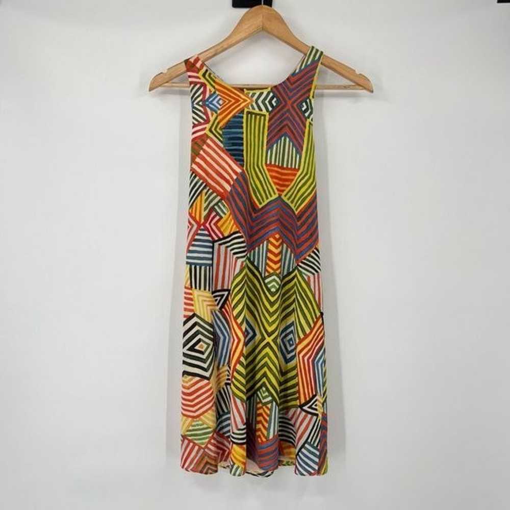 Alice + Olivia Geometric Stripe Mini Shift Dress … - image 1