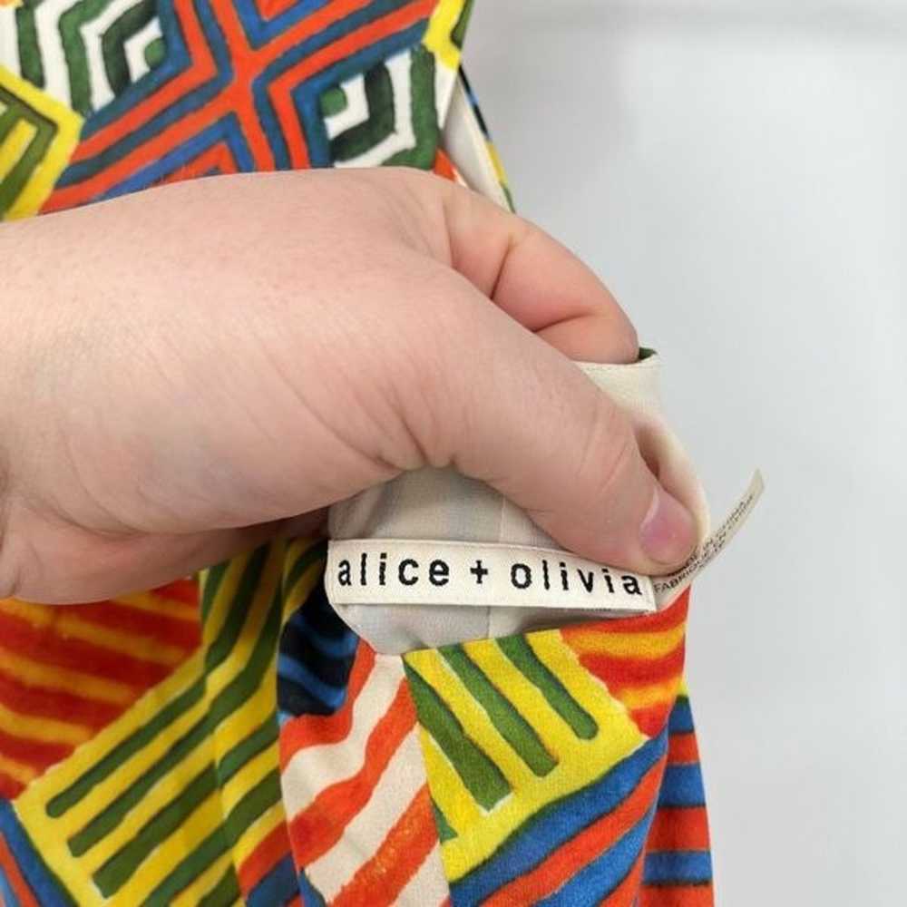 Alice + Olivia Geometric Stripe Mini Shift Dress … - image 7