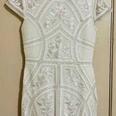 Lulus White Sequin Embroidered Bodycon Dress