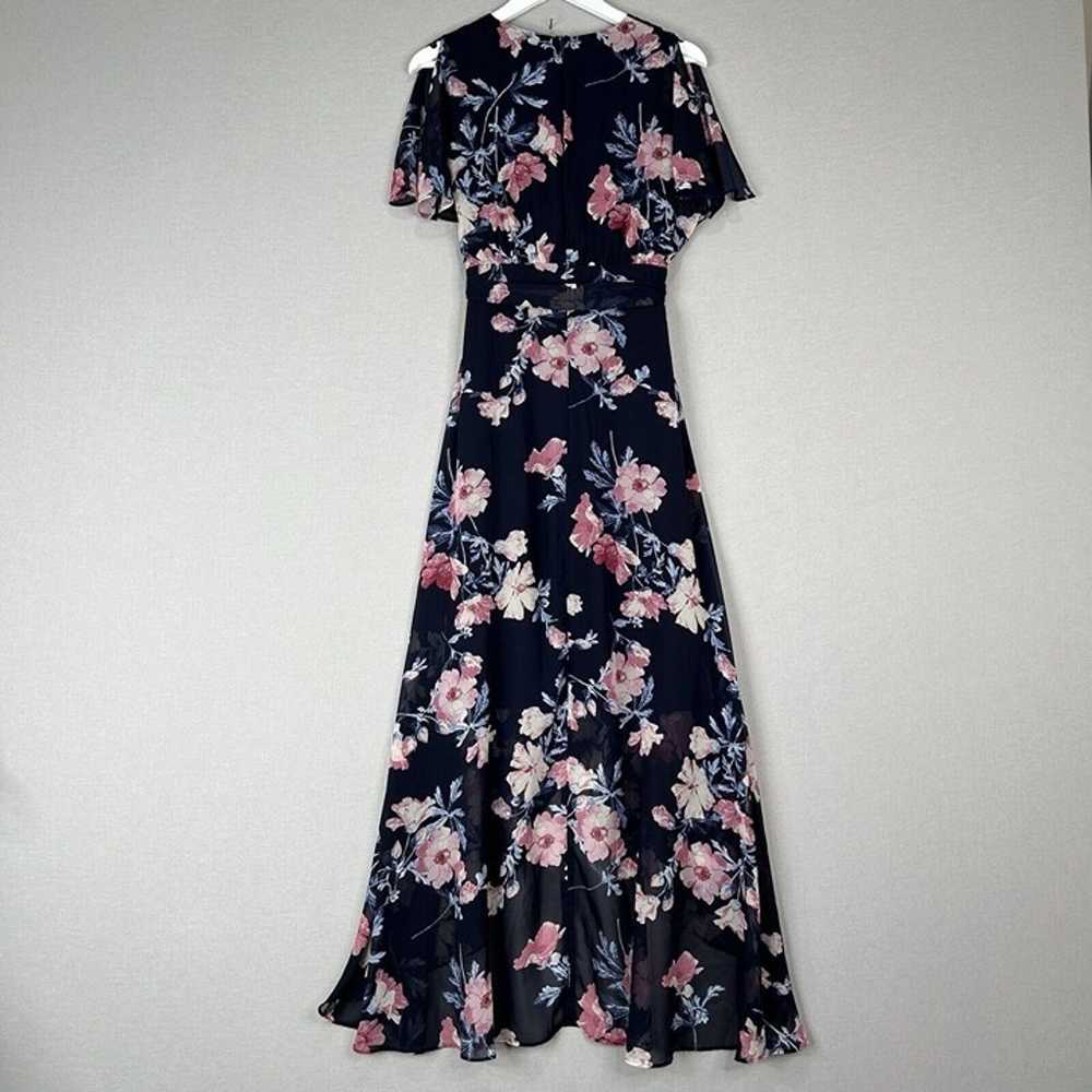 Eliza J Womens Dress 6 Blue Floral Mock Wrap Maxi… - image 11