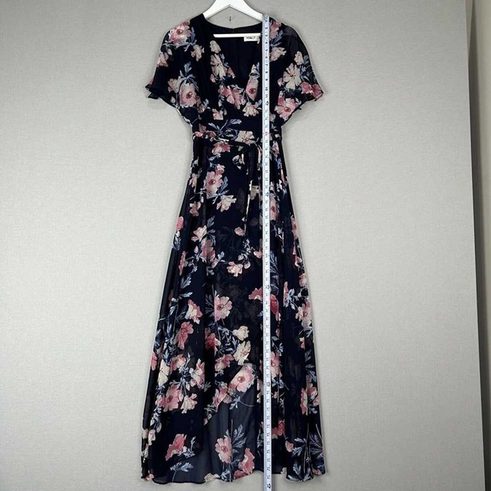 Eliza J Womens Dress 6 Blue Floral Mock Wrap Maxi… - image 2