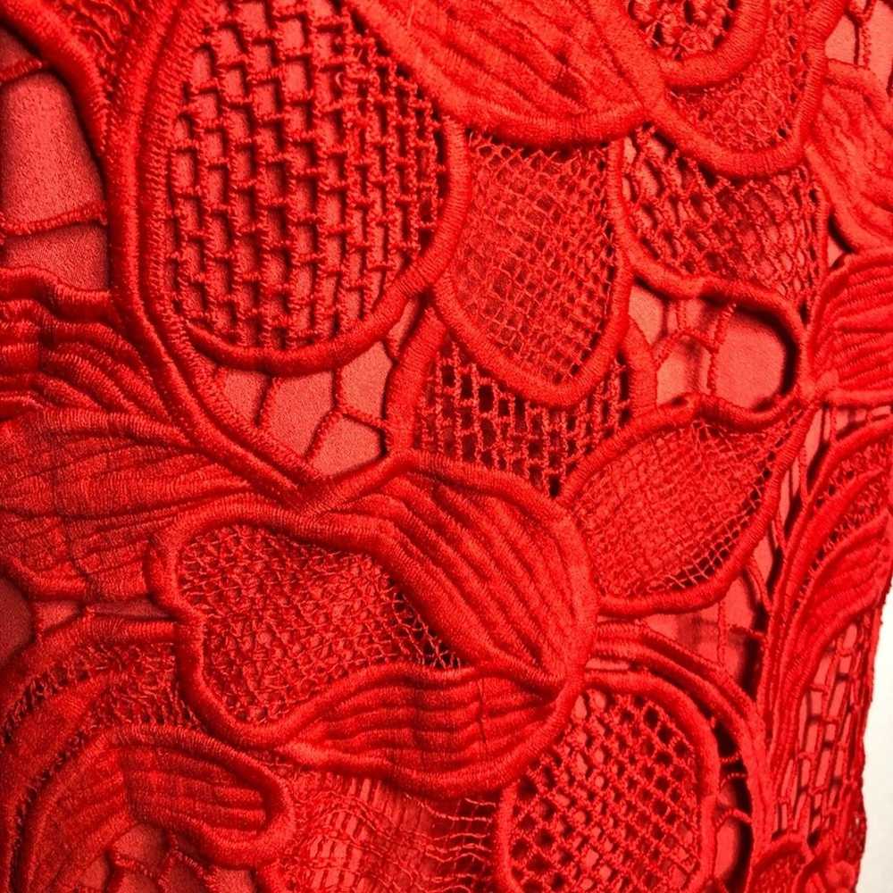 Lovers + Friends Caspian red floral crochet lace … - image 6