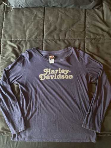 Harley Davidson Rhinestone Logo Long-Sleeve Tee in