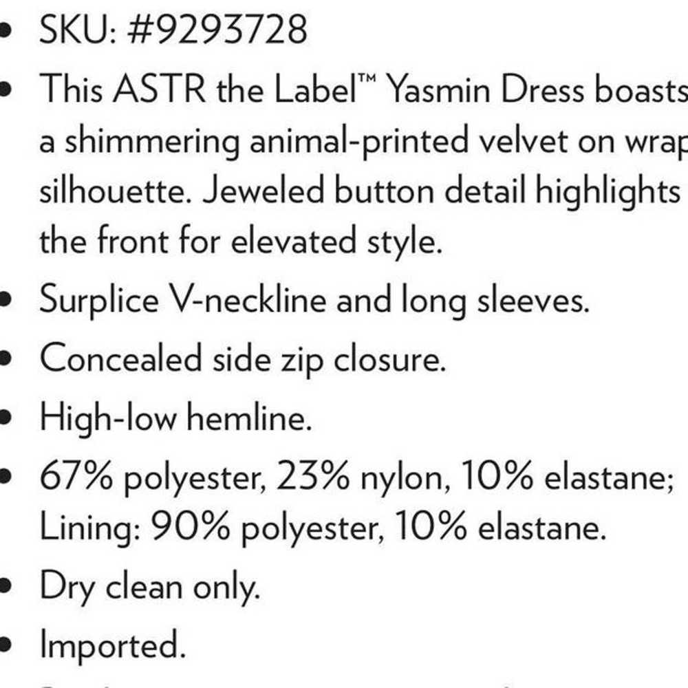 ASTR Yasmin Dress Silver Leopard XS - image 3
