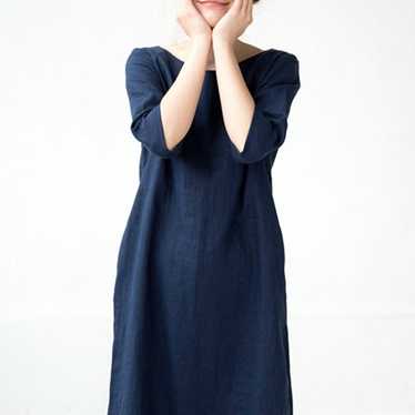 Minimalist Linen Dress, Mid Century Modern