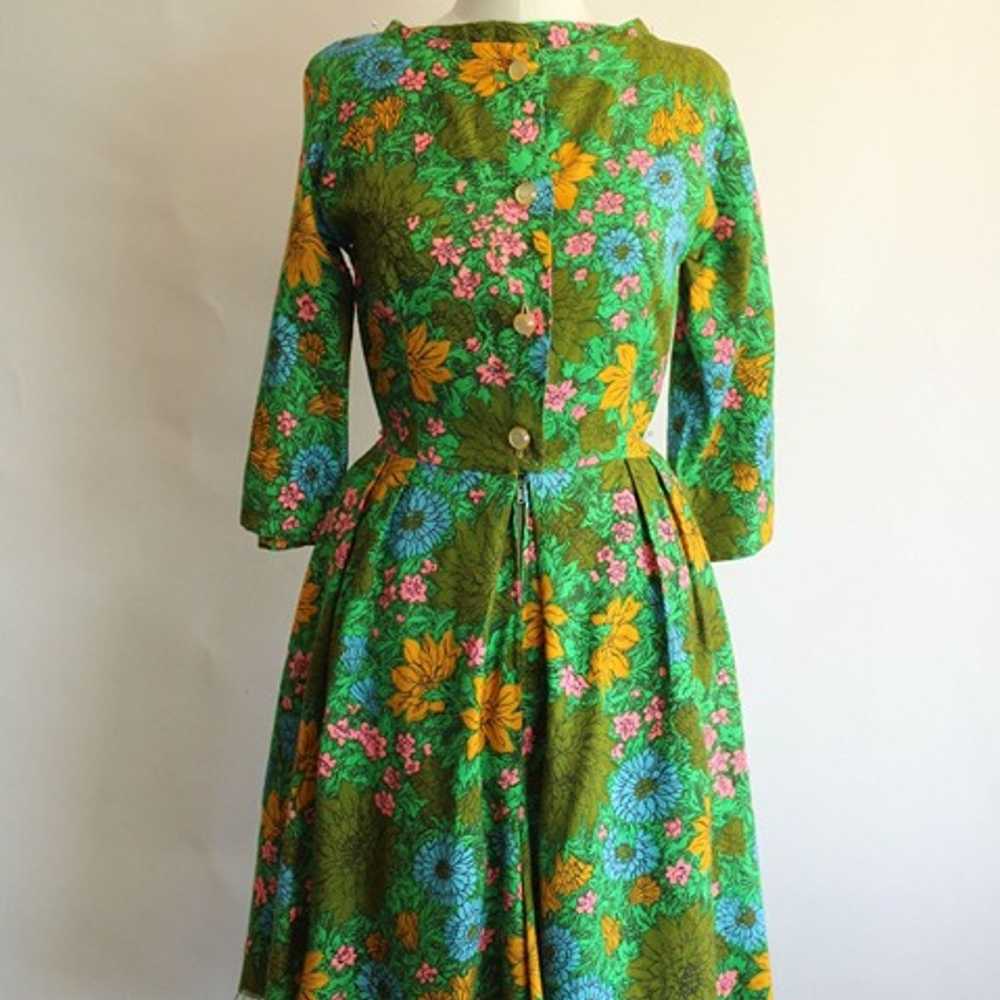 Vintage 1960s Jumpsuit, Rosa Ray Floral Print Cut… - image 2