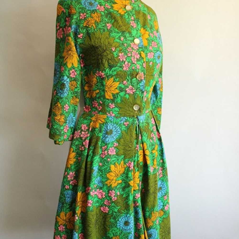Vintage 1960s Jumpsuit, Rosa Ray Floral Print Cut… - image 5