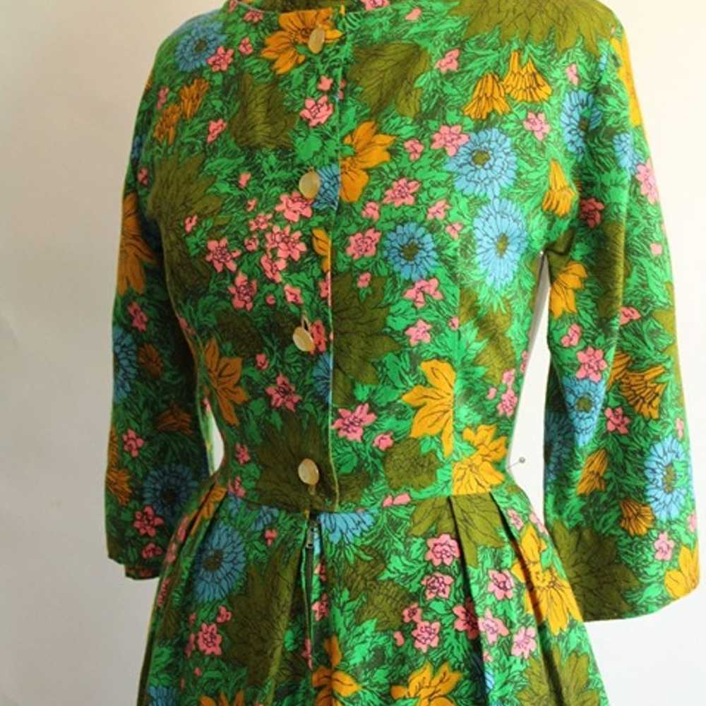 Vintage 1960s Jumpsuit, Rosa Ray Floral Print Cut… - image 7