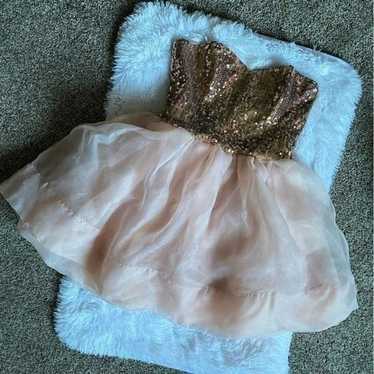 Betsey Johnson Pink Sequin Tulle Dress Size 10