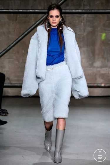 Marni RUNWAY FW17 plush weaved alpaca furry skirt