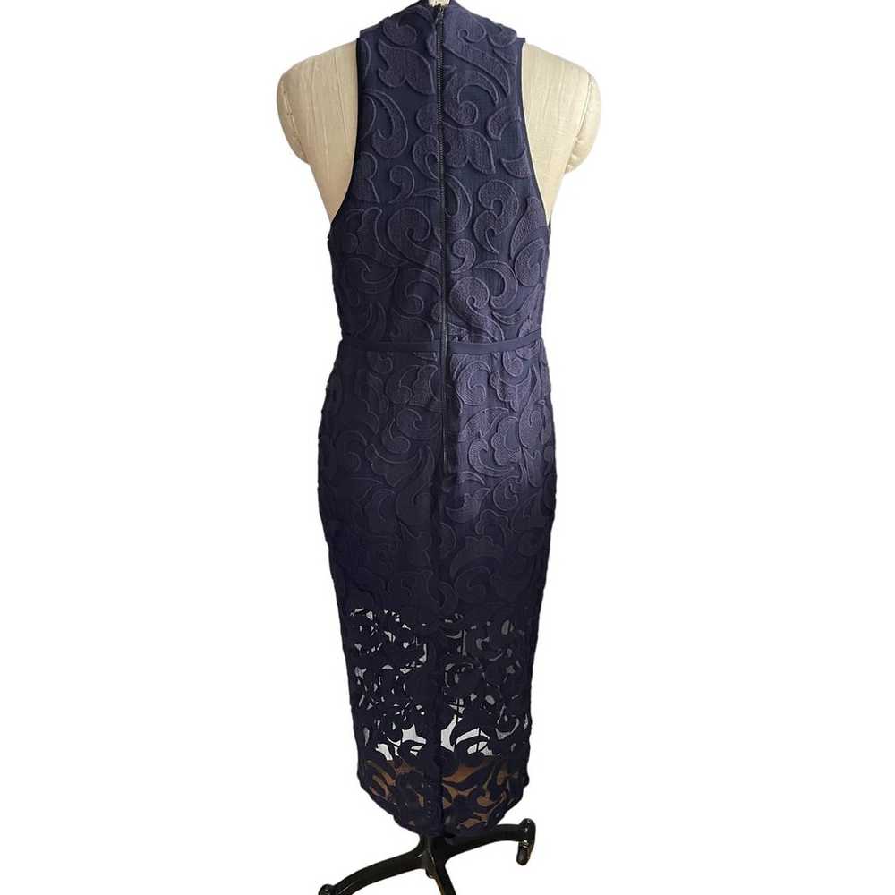 Manning Cartell Navy Lace V-Neck Sheath Cocktail … - image 5