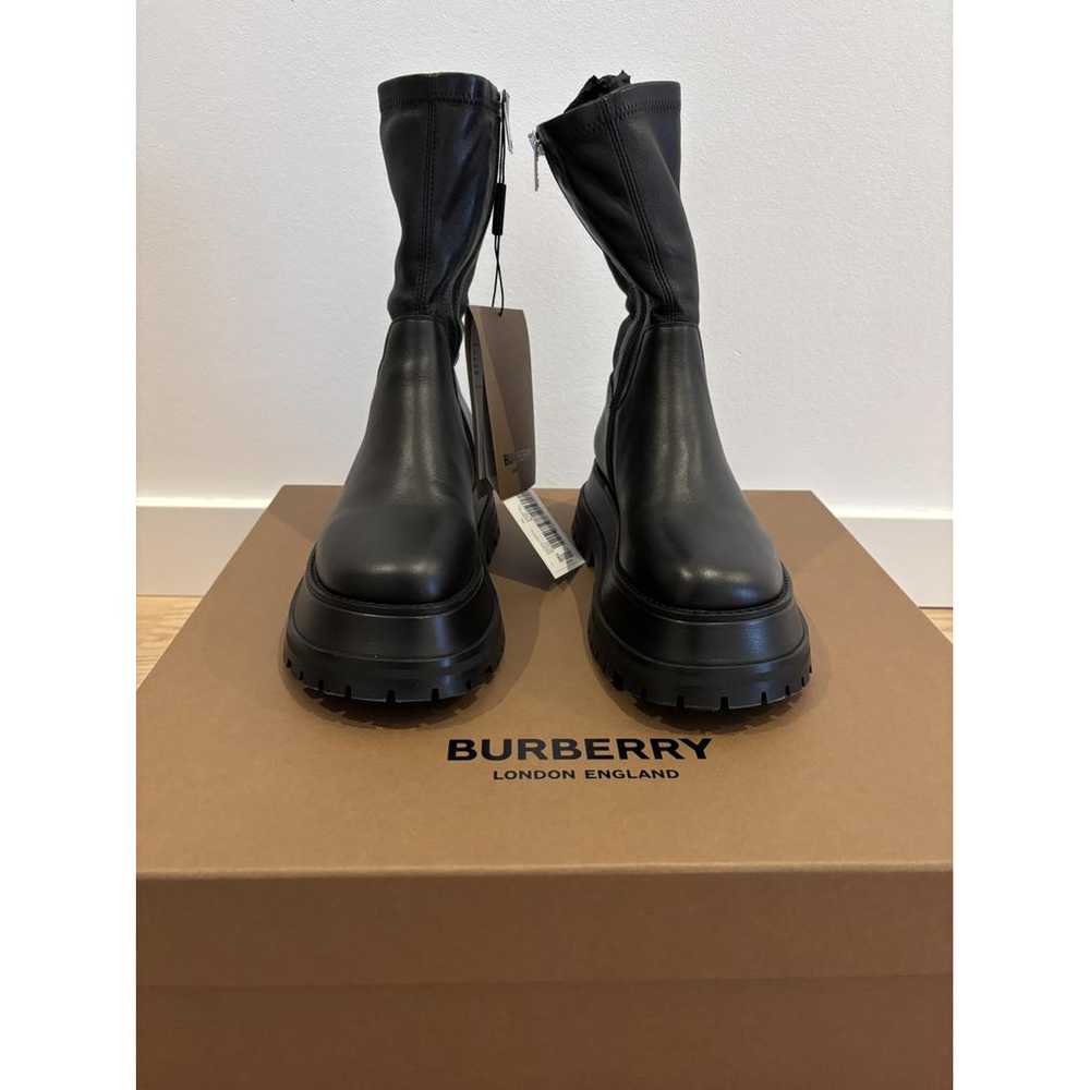 Burberry Leather biker boots - image 4
