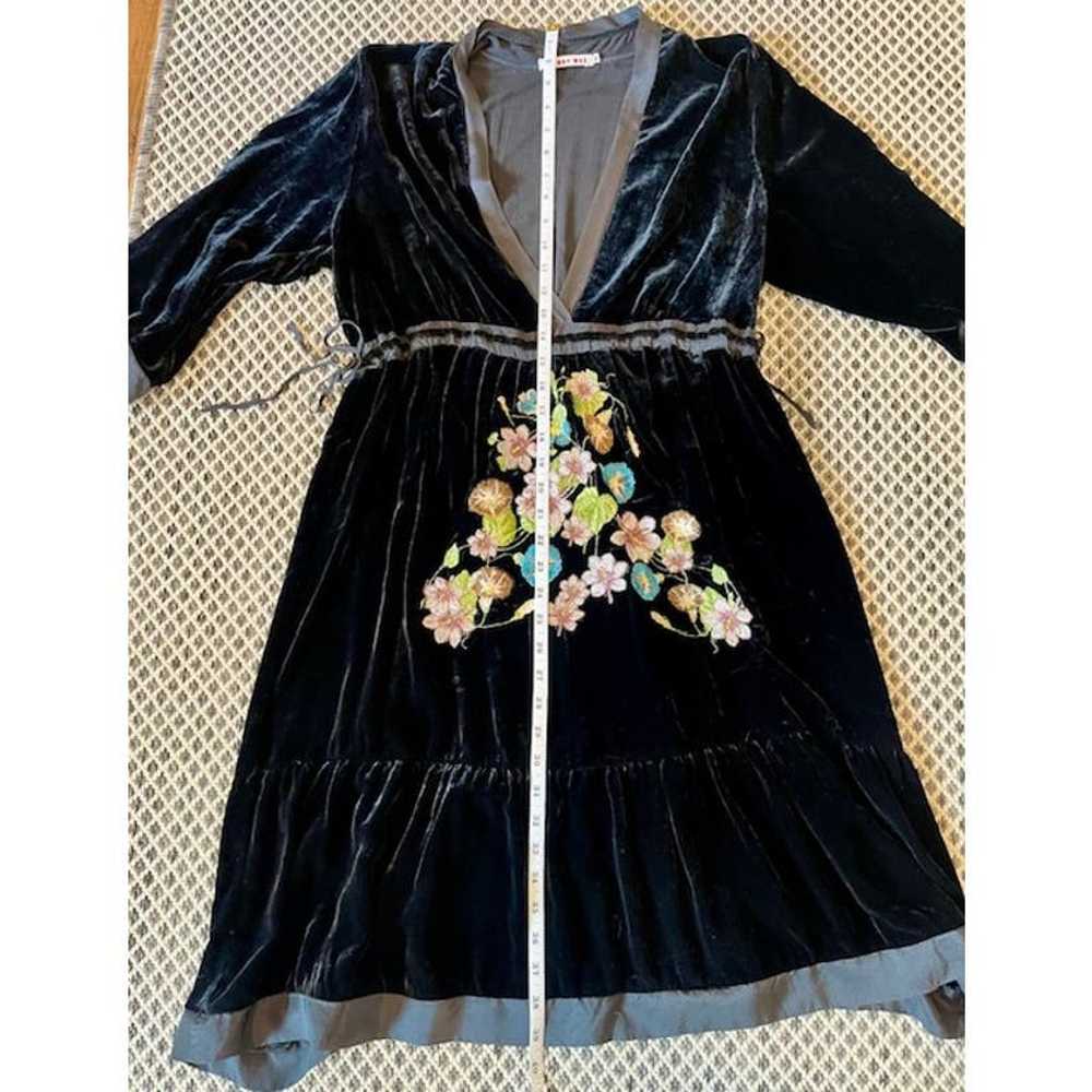 Johnny Was Women’s Black Velvet Dress Floral Embr… - image 7