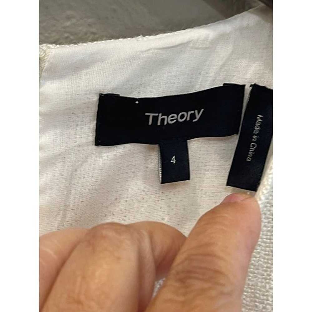 Theory Canvas Tweed Peplum Dress Size 4 - image 2