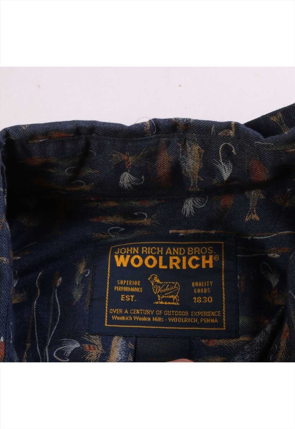 Vintage 90's Woolrich Shirt Fish Long Sleeve Butt… - image 3