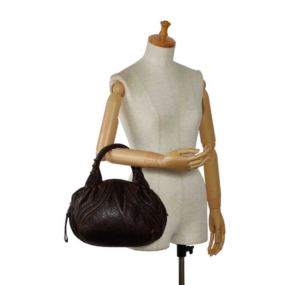 Fendi FENDI ZUCCA SPY BAG HANDBAG 8BL078 BROWN BE… - image 9