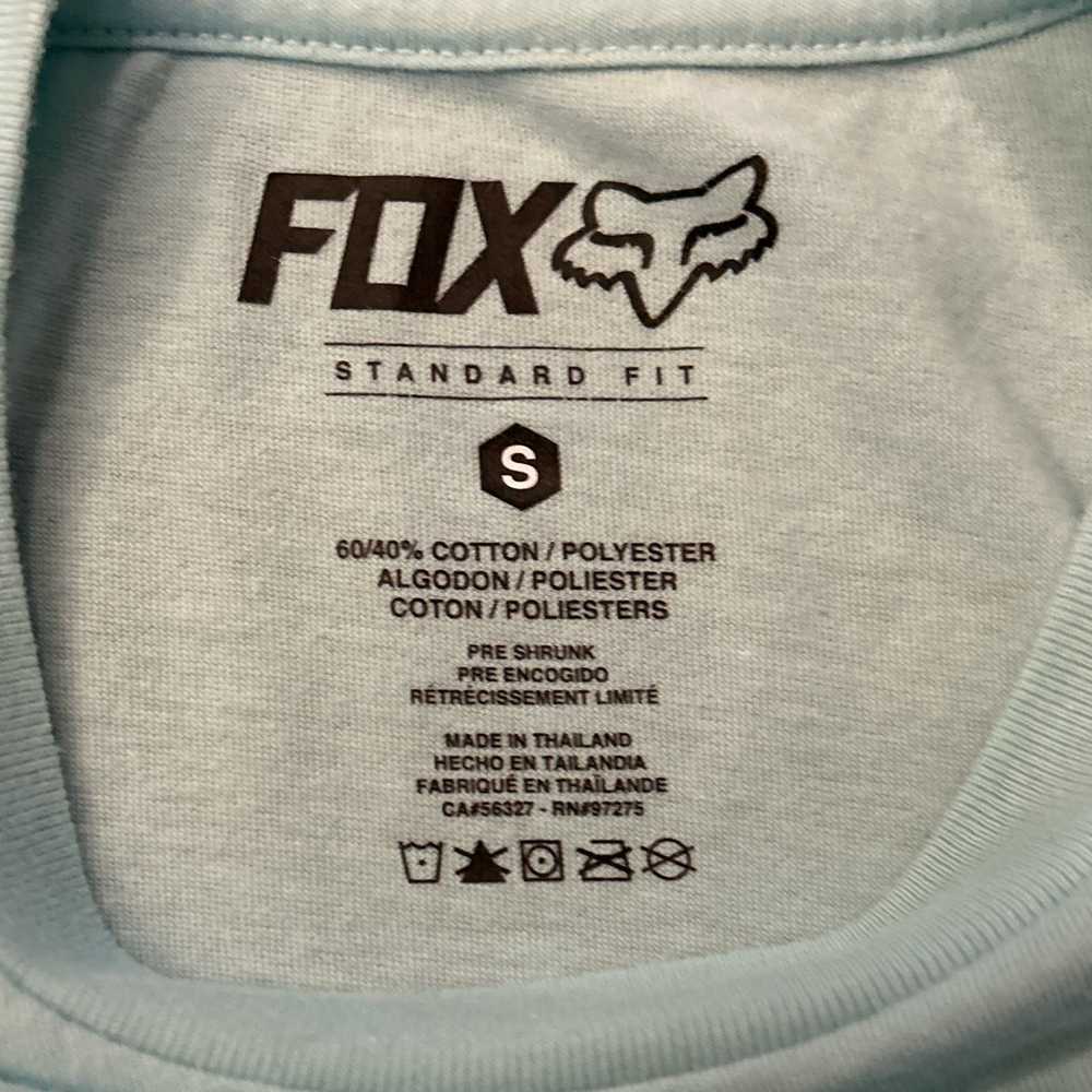 Fox Racing Light Blue Spellout Graphic Tshirt Siz… - image 5