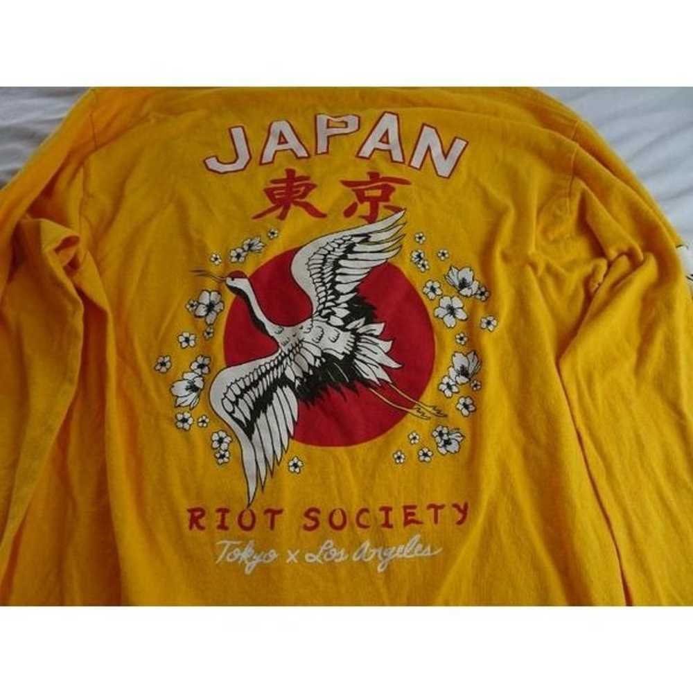 Riot Society Men Yellow Long Sleeves Shirt Size M - image 4