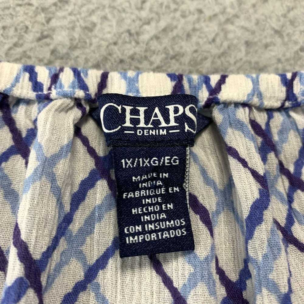Chaps CHAPS Blouse Womens 1X Top Plaid 3/4 Sleeve… - image 3