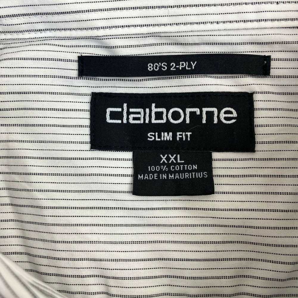 Vintage Claiborne Dress Shirt Mens 2XL White Blac… - image 3