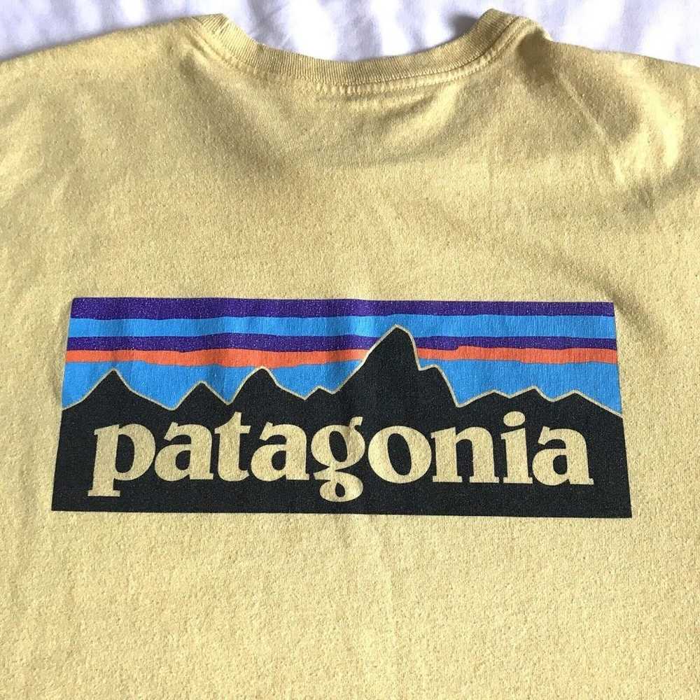 Patagonia P6 Shirt Men XL Yellow Logo Responsibil… - image 4