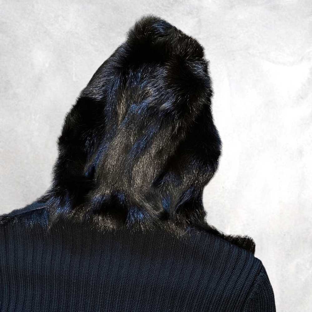 Prada Prada Mohawk Fur Jacket 90s Wool Knit Sweat… - image 10