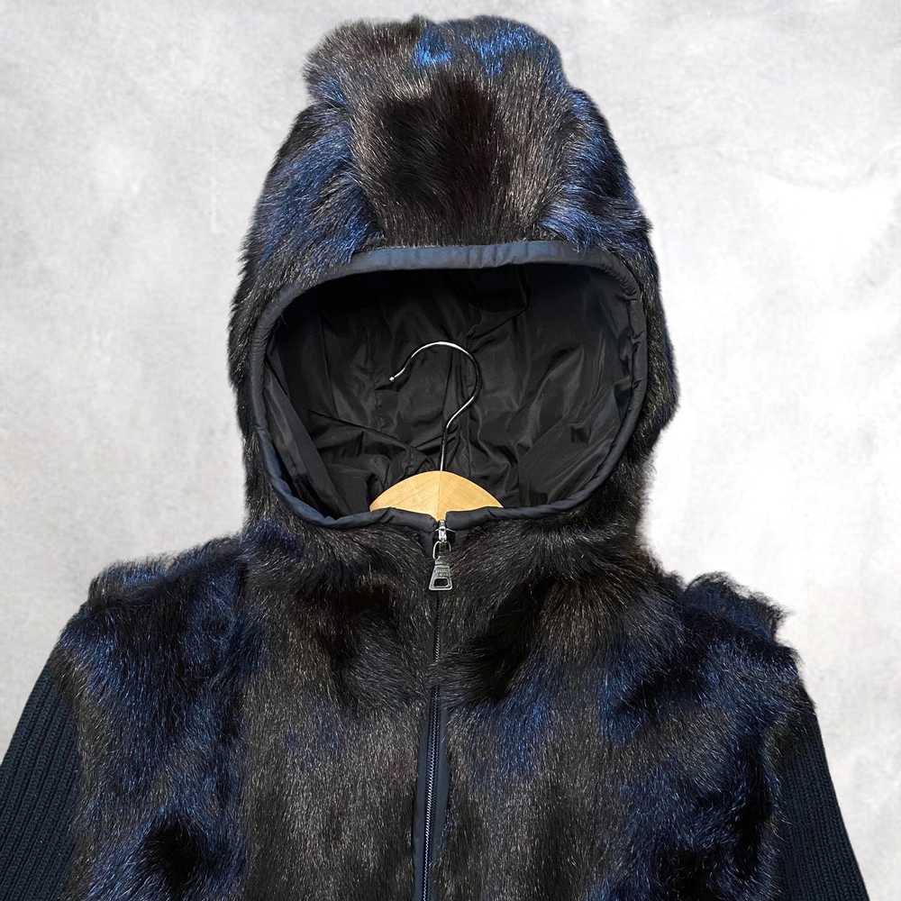 Prada Prada Mohawk Fur Jacket 90s Wool Knit Sweat… - image 8