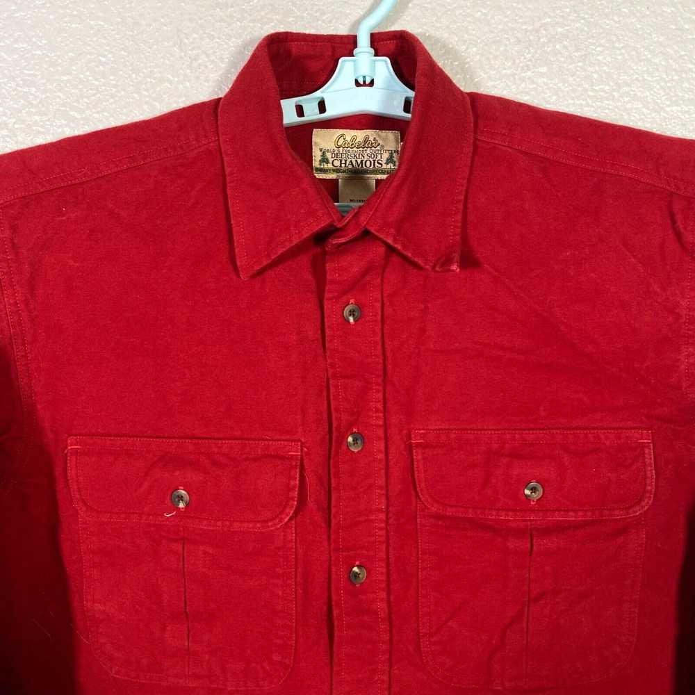 Vintage Cabelas Shirt Mens Medium Red Flannel Cha… - image 2