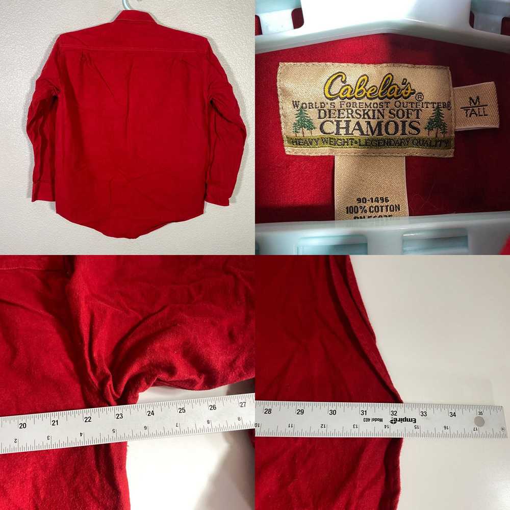 Vintage Cabelas Shirt Mens Medium Red Flannel Cha… - image 4