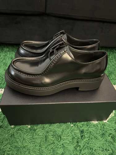 Prada Diapason opaque brushed leather lace-up shoe