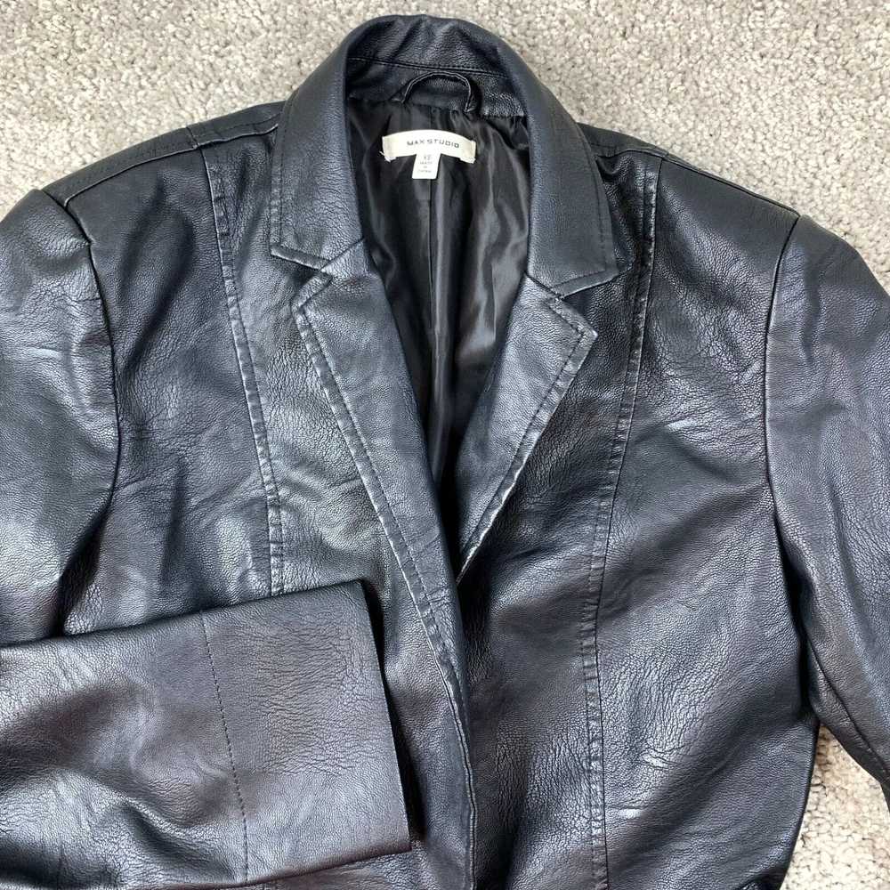 Vintage Max Studio Faux Leather Motorcycle Jacket… - image 2