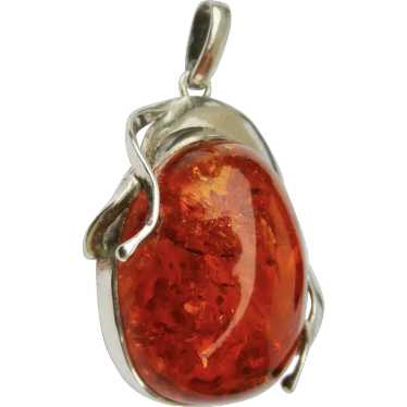 Sterling Silver and Baltic Amber Pendant - image 1