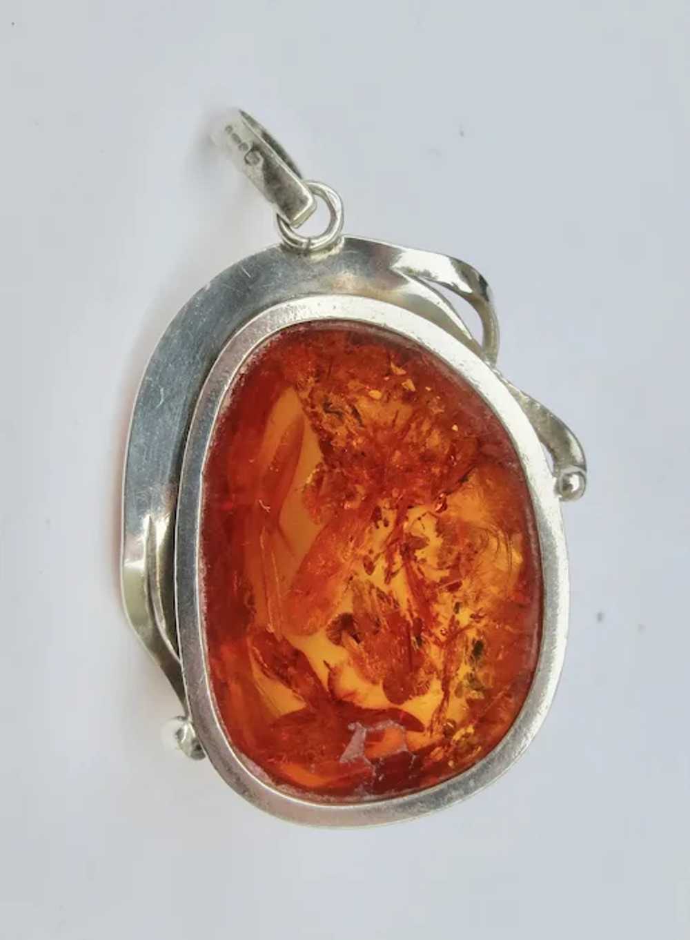 Sterling Silver and Baltic Amber Pendant - image 3