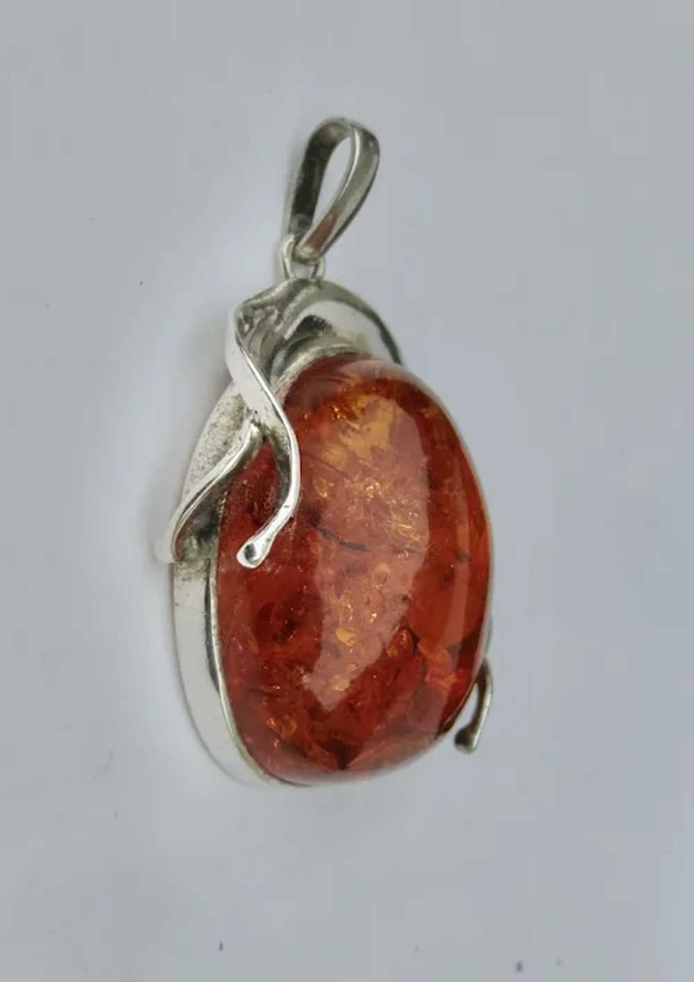 Sterling Silver and Baltic Amber Pendant - image 4
